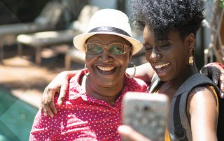 Women taking a selfie